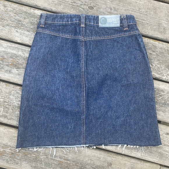 Esprit Dark Wash Raw Hem Denim Skirt - Picture 6 of 9
